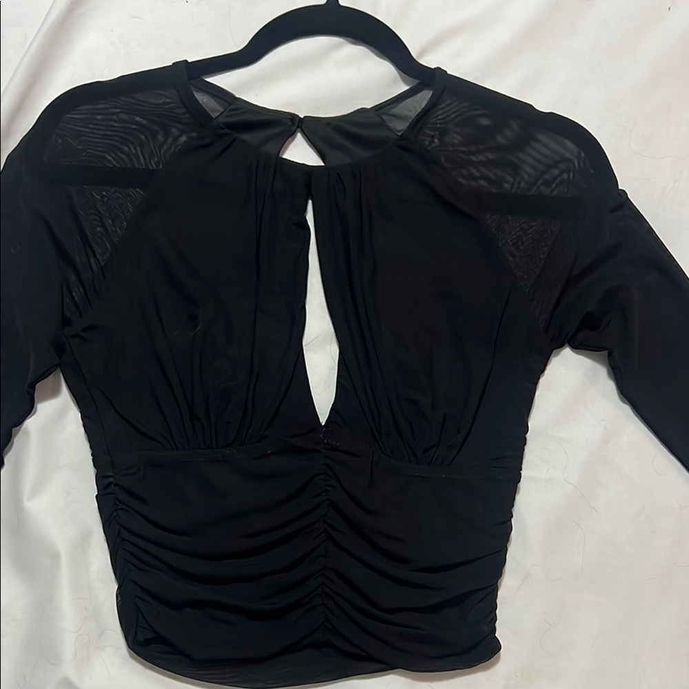 FOREVER 21 BLACK MESH TOP